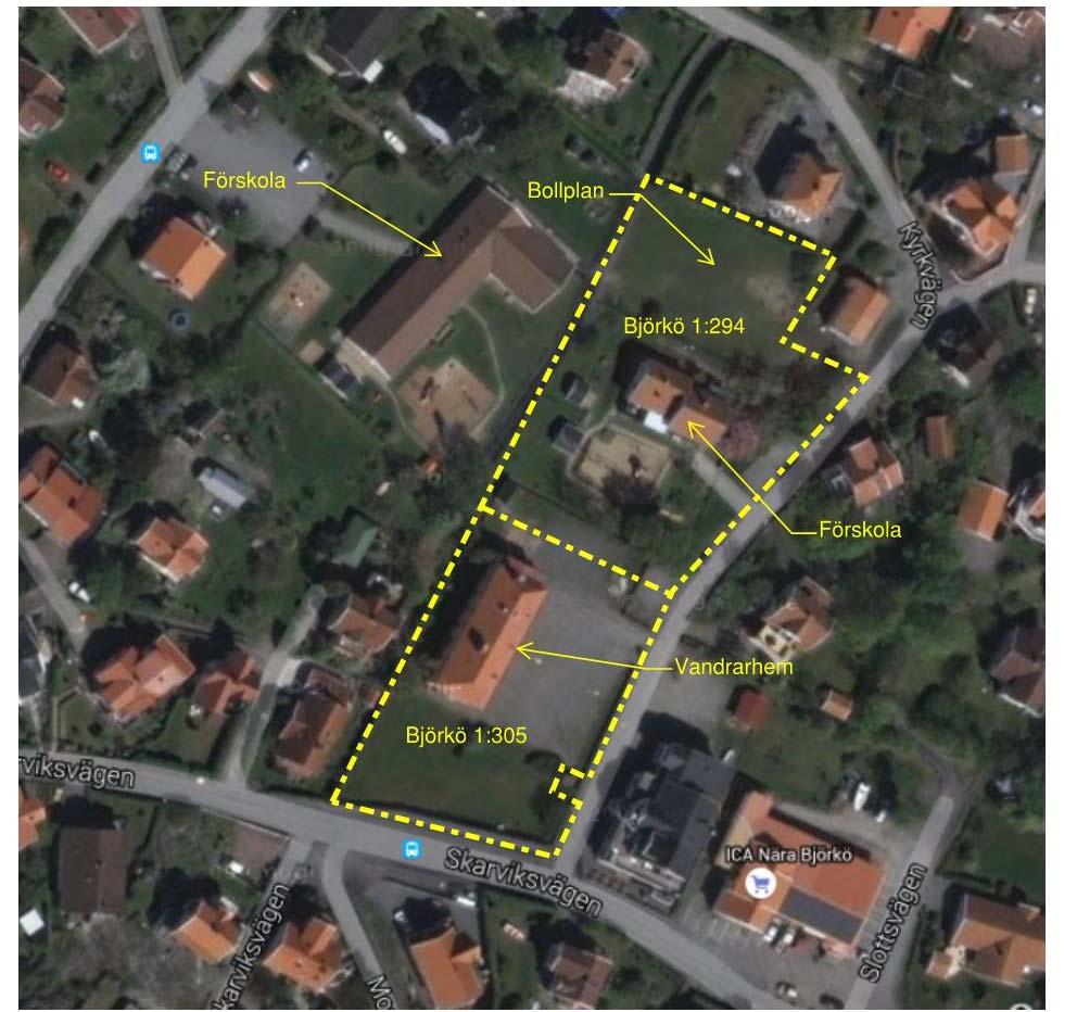 DETALJPLAN FÖR BJÖRKÖ 1:294 OCH 1:305 PM GEOTEKNIK 11 4 Topografiska förhållanden Det aktuella området ligger på de centrala delarna av Björkö, ca 300 m öster om Björkö hamn.