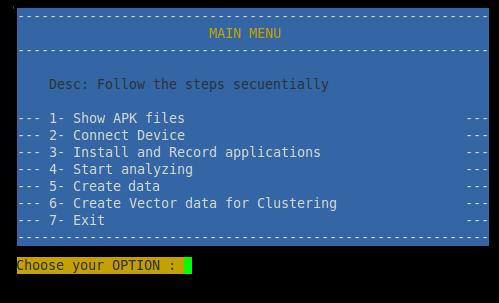 3.2.1 Android Data collector script As described above, in the rst data mining trial we carried out the data mining process used a script to collect information from Android applications.