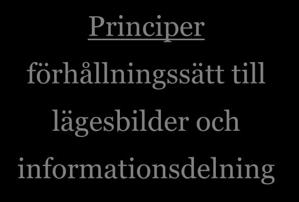 Principer förhållningssätt till Principer för informationsdelning och lägesbild. Dessa principer kan ses som förhållningssätt och som riktlinjerna baseras på.