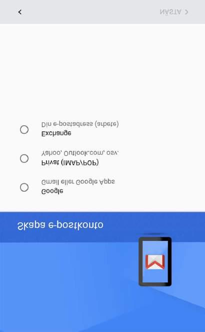 Gmail Du kan ta emot och skicka e-postmeddelanden om enheten är ansluten till ett trådlöst nätverk. Gå till Gmail för att komma åt appen Google Email.