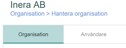 6. Organisation och användare Valet Organisation i toppmenyn fungerar som en generell adressbok för alla organisationer anslutna till tjänsten.