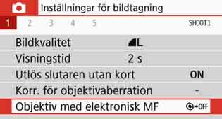 f: Ändra autofokusfunktionn 3 Ställa in Lens Electronic MF Om följande USM- och STM-objektiv är utrustade med funktionen elektronisk manuell fokusering kan du välja att använda elektronisk manuell