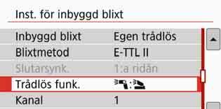 Egen trådlös blixtfotograferingn Fotografera med full automatik med en extern Speedlite och inbyggd blixt 1 2 3 Det här är helautomatisk trådlös blixtfotografering med en extern Speedlite och den