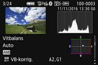 Objektivnamn Brännvidd Histogramvisning