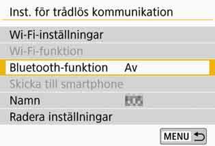 Fotografering med fjärrkontroll Trådlös fjärrkontroll BR-E1 (säljs separat) Du kan använda en Bluetooth -anslutning med Bluetooth LE-teknik kompatibel trådlös fjärrkontroll BR-E1 för styrning med