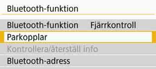 Fotografering med fjärrkontroll 5 Välj [Parkopplar]. Välj [Parkopplar] och tryck på <0>. Tryck och håll ned knappen <W> och <T> samtidigt i tre sek eller längre. Parkopplingen startar.