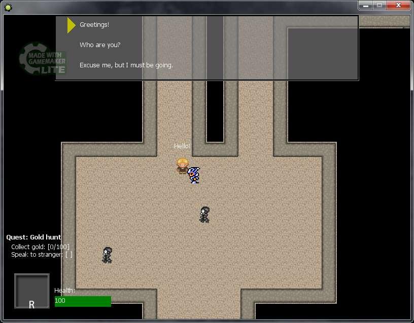 Figur 1 Skärmdump av spelets dialogsystem Figur 1 illustrerar vilka dialogval spelaren gavs om de två fienderna i rummet inte besegrades före konversationen med ISKen inleddes.