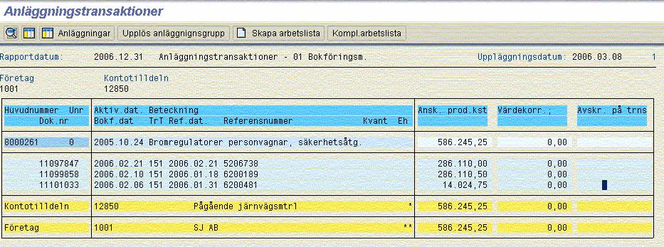 Anläggningsrapport Visar ännu