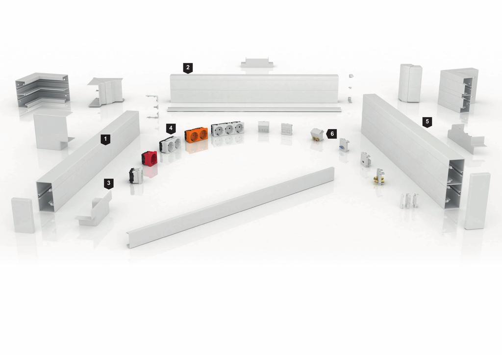 4. Verktygsfri montering En ideal partner för Rapid 45-2: Inbyggnadskomponenter från OBO-serierna Modul 45-2 och Modul 45connect.