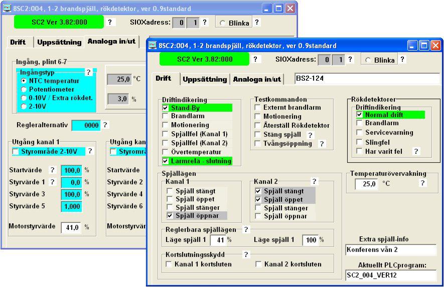 Processbild Processbilden (Visual SIOX formulär) är ett bra hjälpmedel vid driftsättning och felsökning. Detta ger en överblick på varje spjällmoduls status.