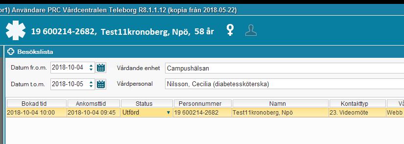 AVSLUTA VIDEOMÖTE Videomötet avslutas genom att antingen vårdtagare eller vårdgivare trycker på den röda luren.