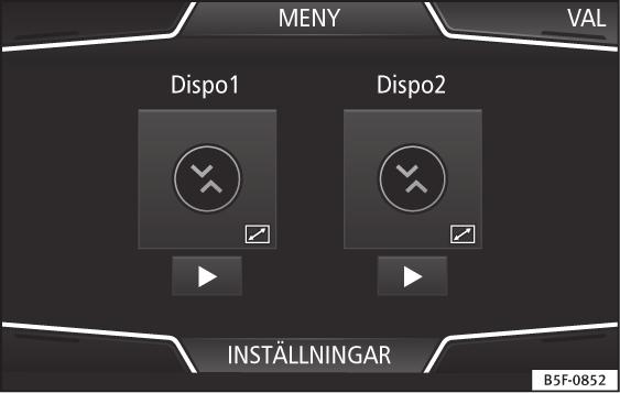 Användningsinstruktion: En läsplatta eller mobiltelefon. En app måste vara tillgänglig på motsvarande enhet. Det måste finnas en WLAN-anslutning mellan infotainmentsystemet och enheten.
