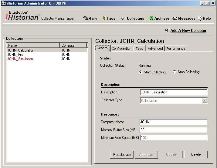 3.1.3 Collectors Under fliken Collectors kan man styra Calculation-collector, Simulation-collector och File-collector, se Figur 7.