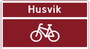 Bild 7: Cykelruttskylt 753.2, enligt Vegvesens handbok.