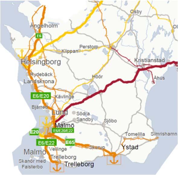 Skåne Sverigeförhandlingen Helsingborg, kollektivtrafik Helsingborg, cykelobjekt Spårväg Lund C ESS Lund, cykelobjekt (cykelbanor och cykelgarage) Malmö, stadsbusslinje (EL-MEX och ELbussar)