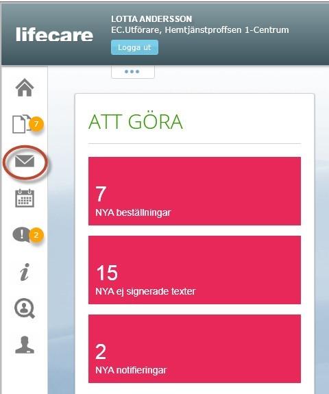 2 (8) Lifecare Utförare/Lifecare Boende Klicka på ikonen för Lifecare