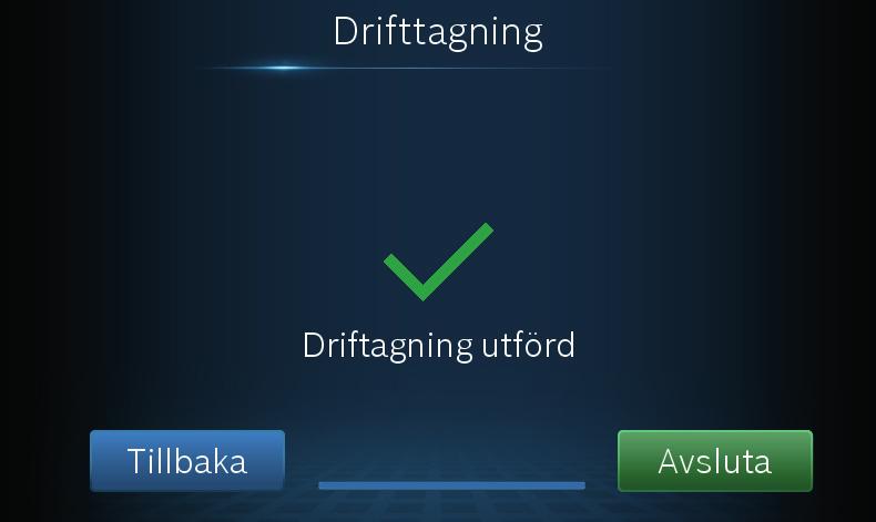 Driftsättning Ställ in huvudsäkringen som är avsedd för värmepumpen. Denna meny visas bara om en effektvakt har installerats.