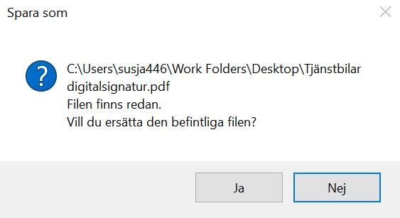 Sida 12 Klicka på knappen JA Din signatur hamnar