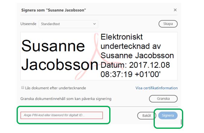 Sida 19 Du signerar ditt dokument genom