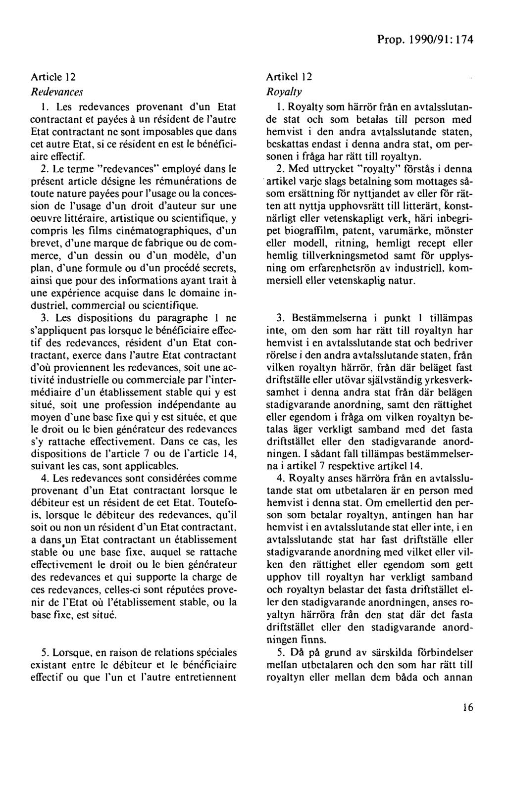 Article 12 Redevances 1.