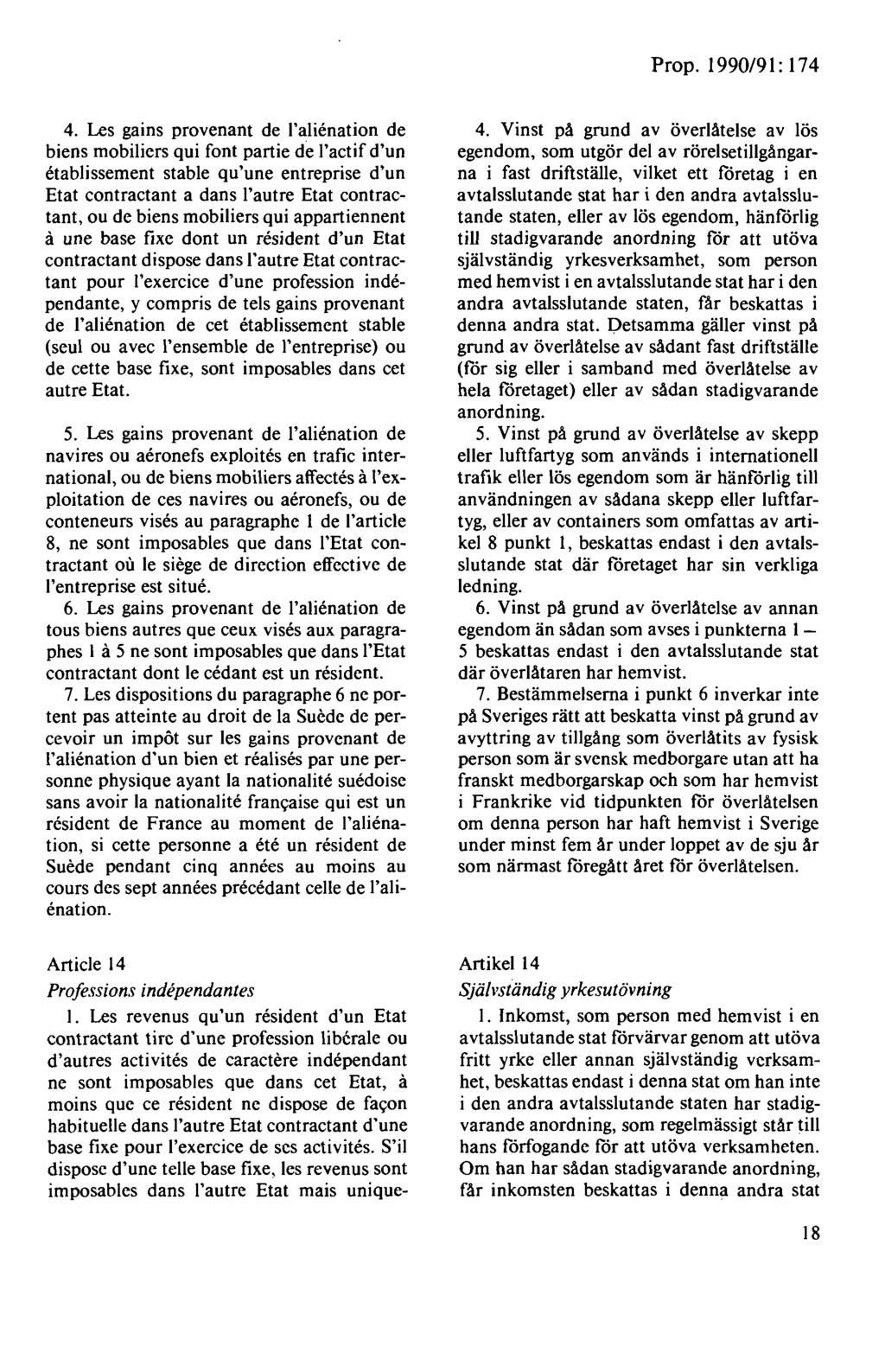4. Les gains provenant de!