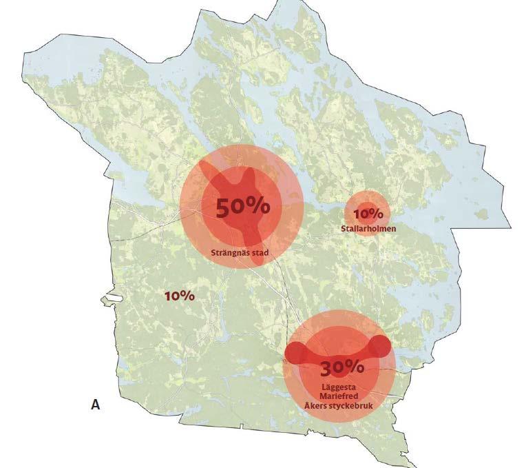 4/10 1. Projektets syfte, mål och effektmål 1.1. Bakgrund och syfte Den övergripande utvecklingsstrategin enligt översiktsplanen anger i huvudscenariot att kommunen ska växa med 10 % i Stallarholmen