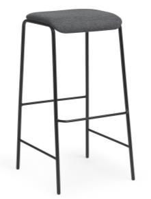 STOOLS LEAN 4 STOOL DESIGN DANIEL ENOKSSON 2019 MOULDED WOODED SEAT AND BACKREST WITH BASE IN METAL. STACKABLE.