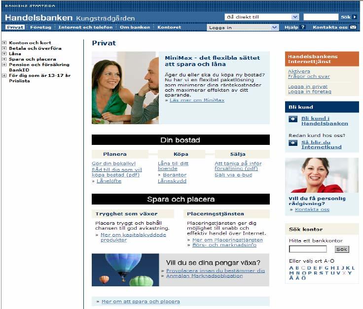 Utökad tillgänglighet Handelsbanken Direkt Över hälften av privatkunderna har Internet som huvudsaklig kontaktväg till banken* Internet och telefon har hittills erbjudit begränsade affärsmöjligheter