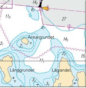 7-8 m syvyydessä. Merkitty keltaisella, valaistulla ODAS -poijulla. Suoja-alue: r = 30m. Passivsamlare på ca 7-8 meters djup.