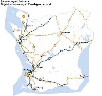 På väg E6 finns begynnande trängselproblem förutom på delen ovan även på delen Landskrona N Helsingborg S. Genom trimningsåtgärder förbättras framkomligheten och tillförlitligheten även på denna del.