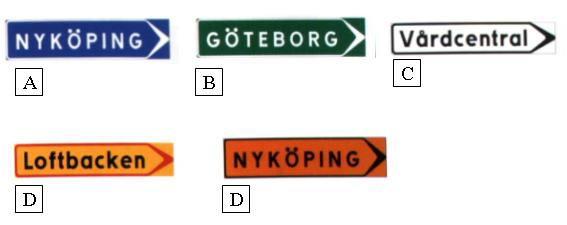 24 Vilken skylt visar dig till motorvägen mot Nyköping?