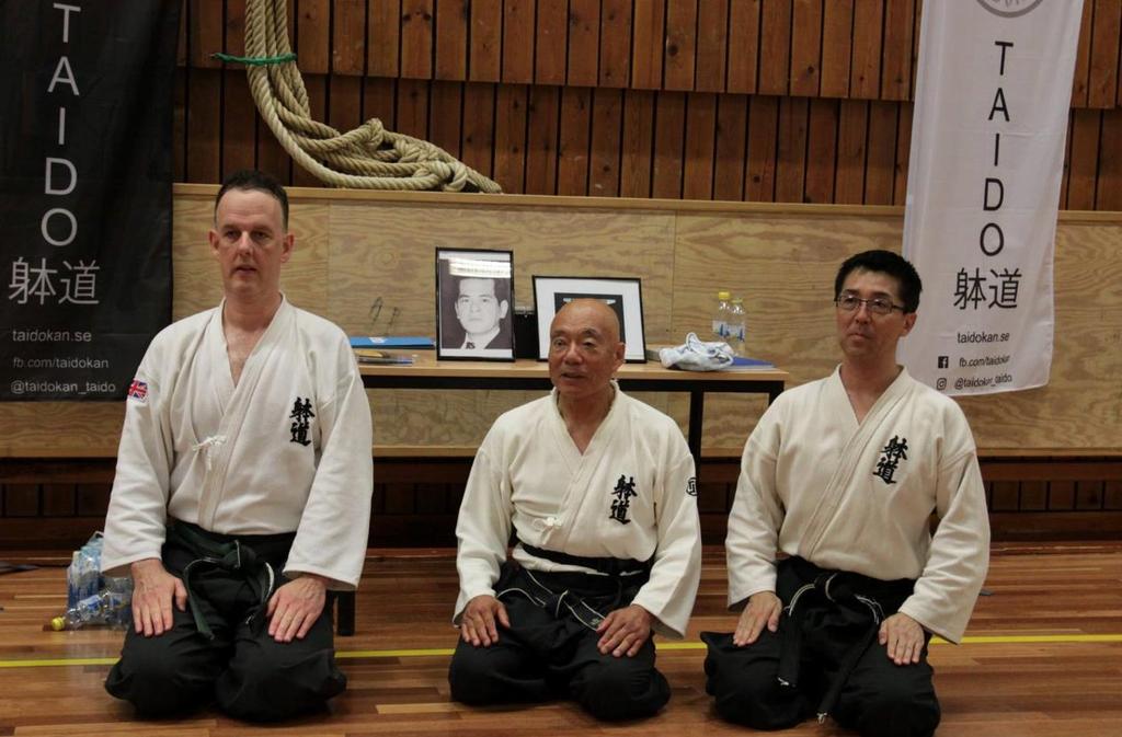 Internationellt träningsläger Stenungsunds Taidoklubb Taidokan bjöd in Mitsuo Kondo, 8 Dan Hanshi och Koshiro Abe, 7 Dan Kyoshi för ett träningsläger den 28-29 juli.