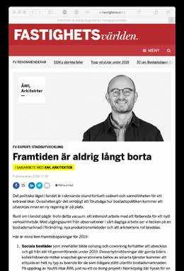 Samma morgon syns den även stort i det dagliga nyhetsbrevet och får en bannerposition i veckobrevet och delas på Fastighetsvärldens Linkedin-sida. FV EXP FV EXPERT: FRÅN 39.