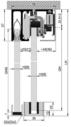 50 kg Glastjocklek härdat glas 8 + 10 mm Glasbearbetning behövs ej Material Aluminium förborrad Profillängd 2000 mm Ingår i leverans: 2x Löpvagn 2x Ändanslag 1x Löpskena takmontage