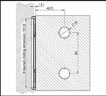 1000 mm Material Aluminium BO 5206664 BO 5206663 EV1 natureloxerad RF-utseende Glasgångjärn med skruvplatta rostfritt stål Dörrvikt per