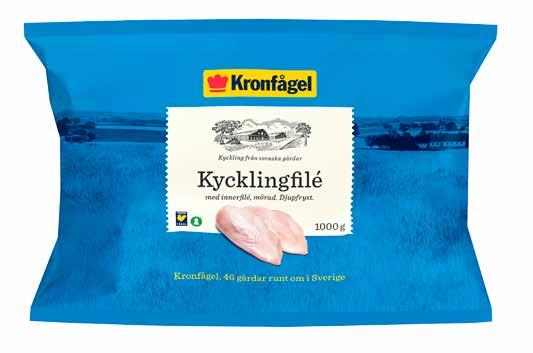 Max p per hushåll Kycklingfilé Kronfågel, 1 kg, Sverige, Fryst jmf: 59:00