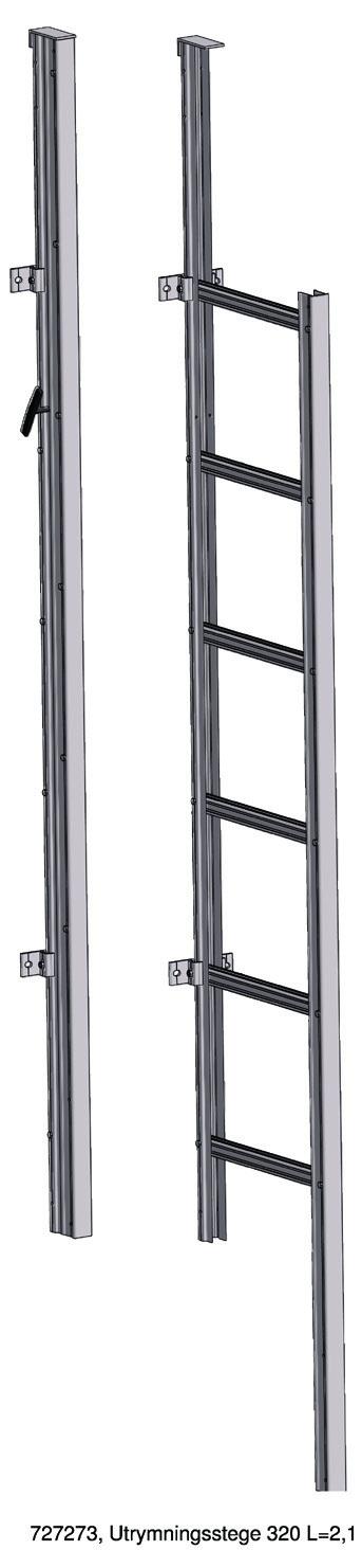 Wibe Ladders utrymningsstegar levereras alltid med det antal väggfäste standard som åtgår för säker montering.