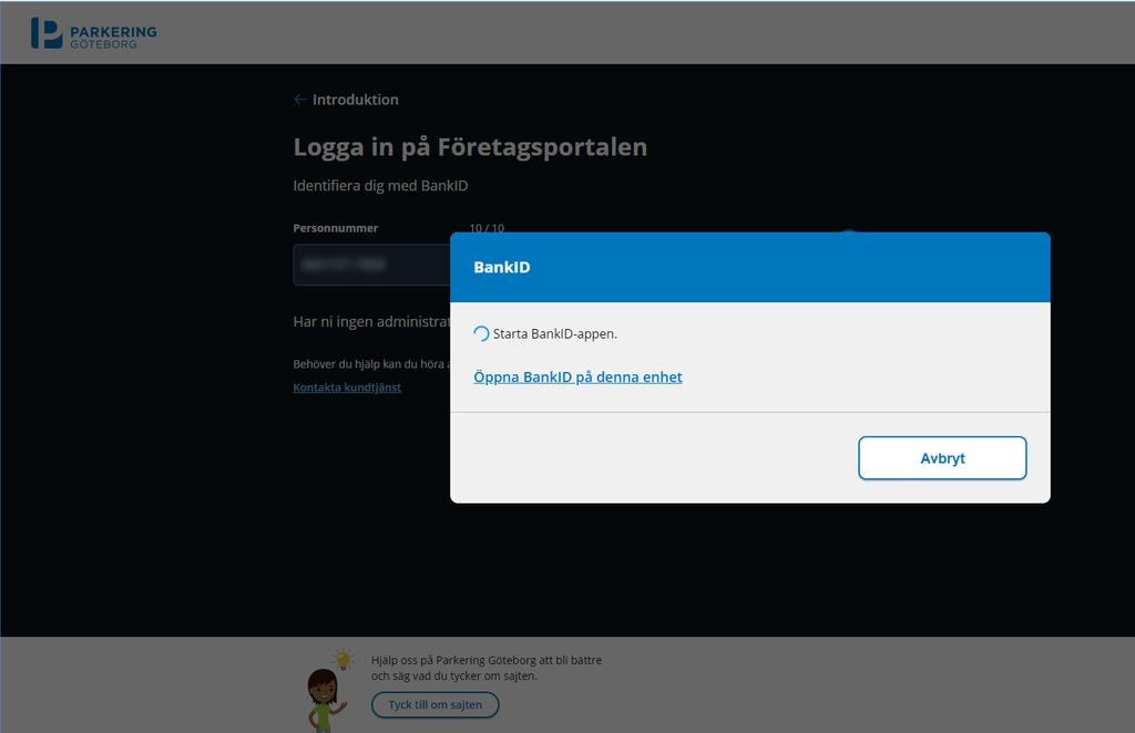 3. 1. Starta BankID på