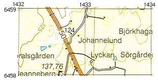 Utdrag från Ekonomiska kartan Ödeshög J1333-8E1g50 från 1948. Torpet finns utmärkt på Häradsekonomisk karta Åby J112-44-14 från1868-77, markerat med BS.