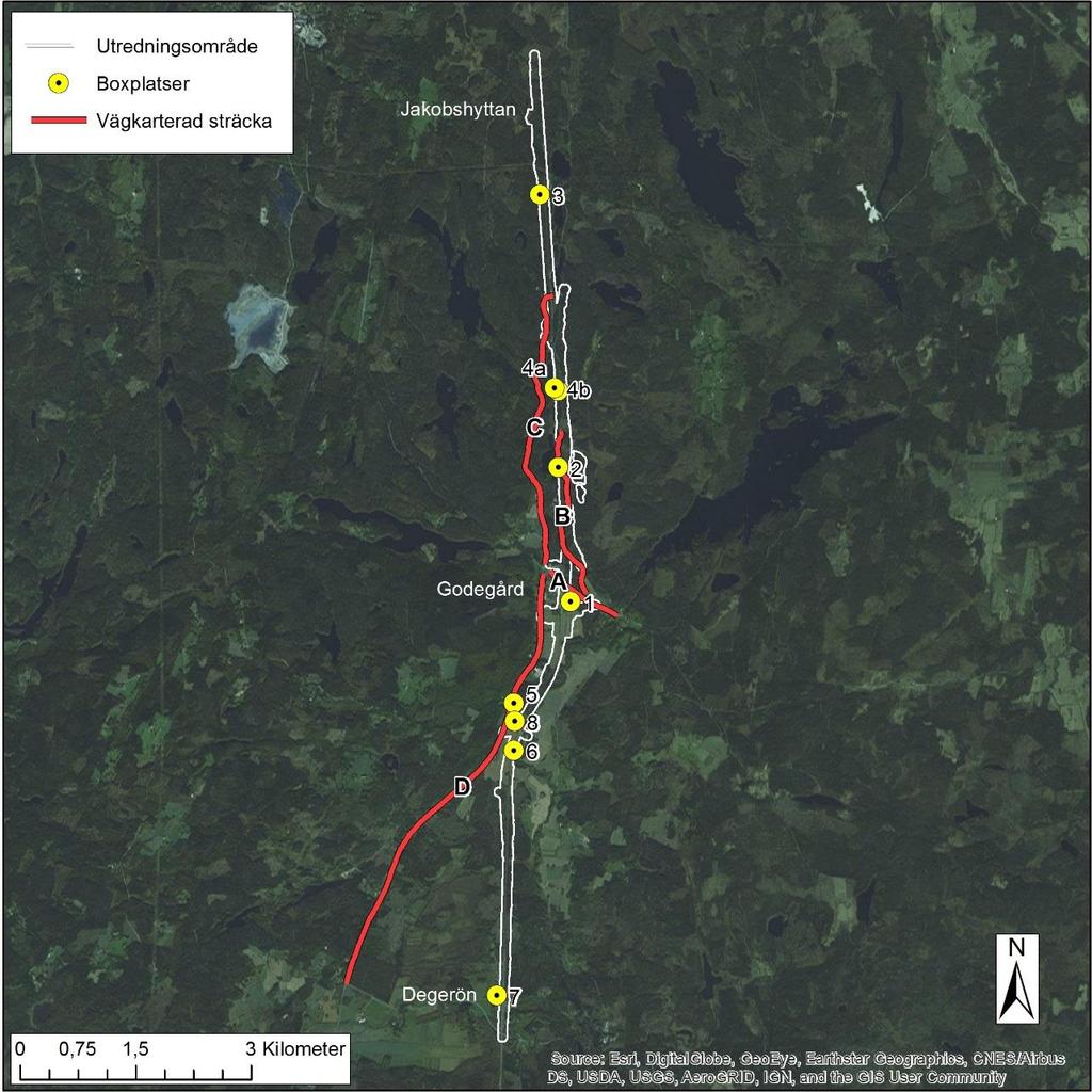 Motala. Området där utbyggnaden till dubbelspår planeras utgörs av en cirka 3,5 km lång sträcka från Jakobshyttan till Degerön (figur 1). Figur 1. Vit polygon visar utredningsområdet.