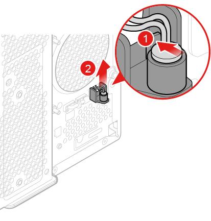 Bild 31. Ta bort den upplysta röda punkten Bild 32. Installera den upplysta röda punkten 7. Anslut kabeln för den upplysta röda punkten till systemkortet. 8. Sätt tillbaka de borttagna delarna.