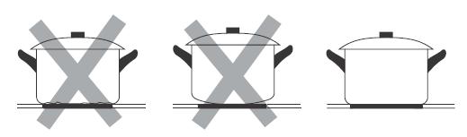 NO Ikke bruk kokekar med skadde kanter eller konveks/konkav bunn.