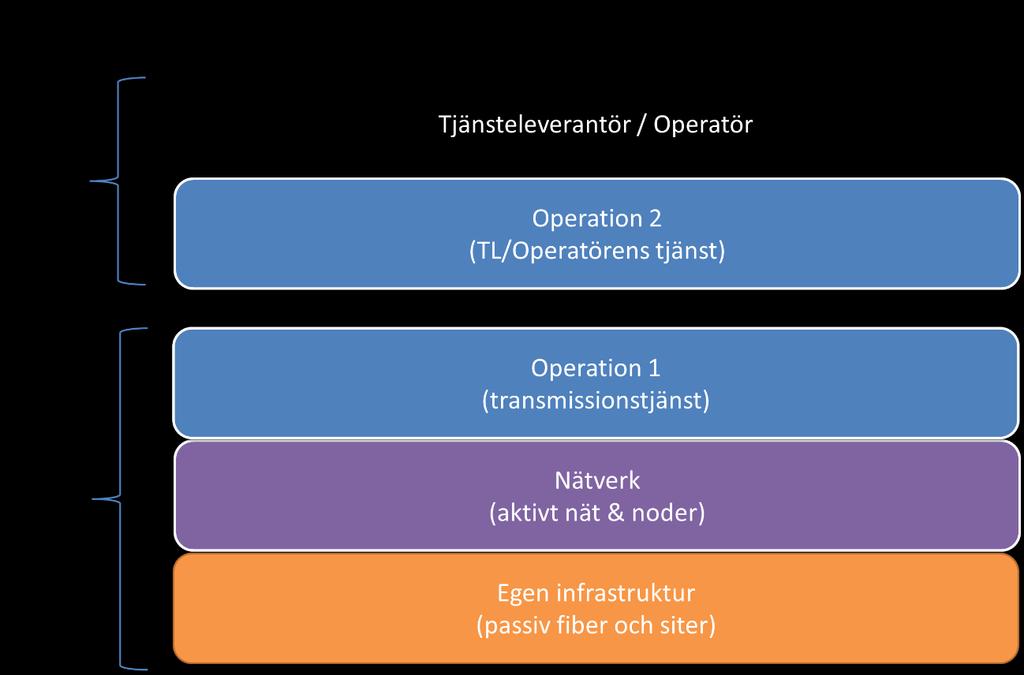 S V E N S K A S TA D S N ÄT S FÖRENING E N 3 (8) Figur 1 Värdenivåerna - en stadsnätsoperatör som har en kommunikationsoperatörsroll och där det finns en eller flera tjänsteleverantörer