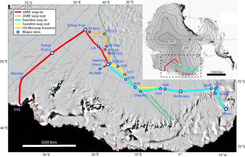 Japanese-Swedish Antarctic expedition 2007/08 (Fujita el al 2012).