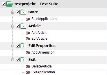 De skapade testerna lades sedan in i en test suite som är indelad i olika undernivåer.