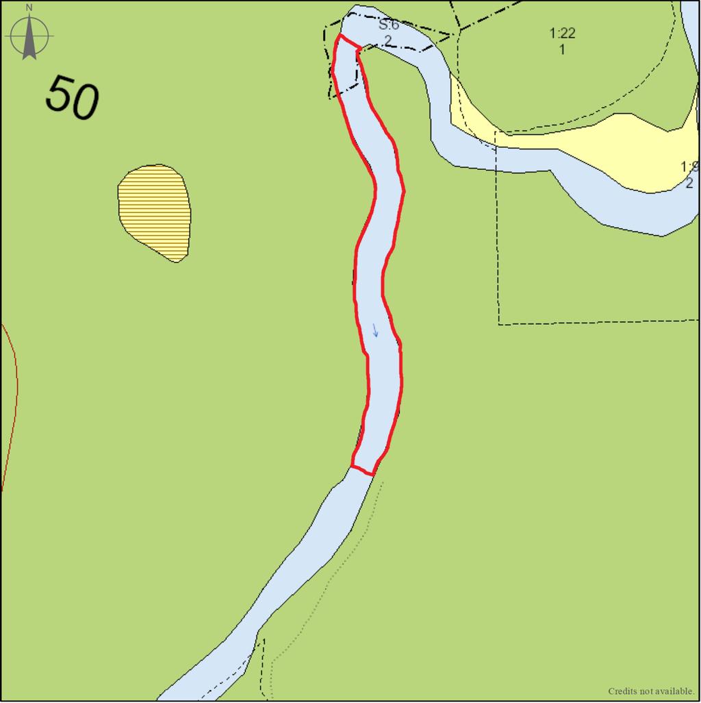 22(41) Klockarforsen, övre (Mjällån) Översiktskartan visar området benämnt Klockarforsen övre.