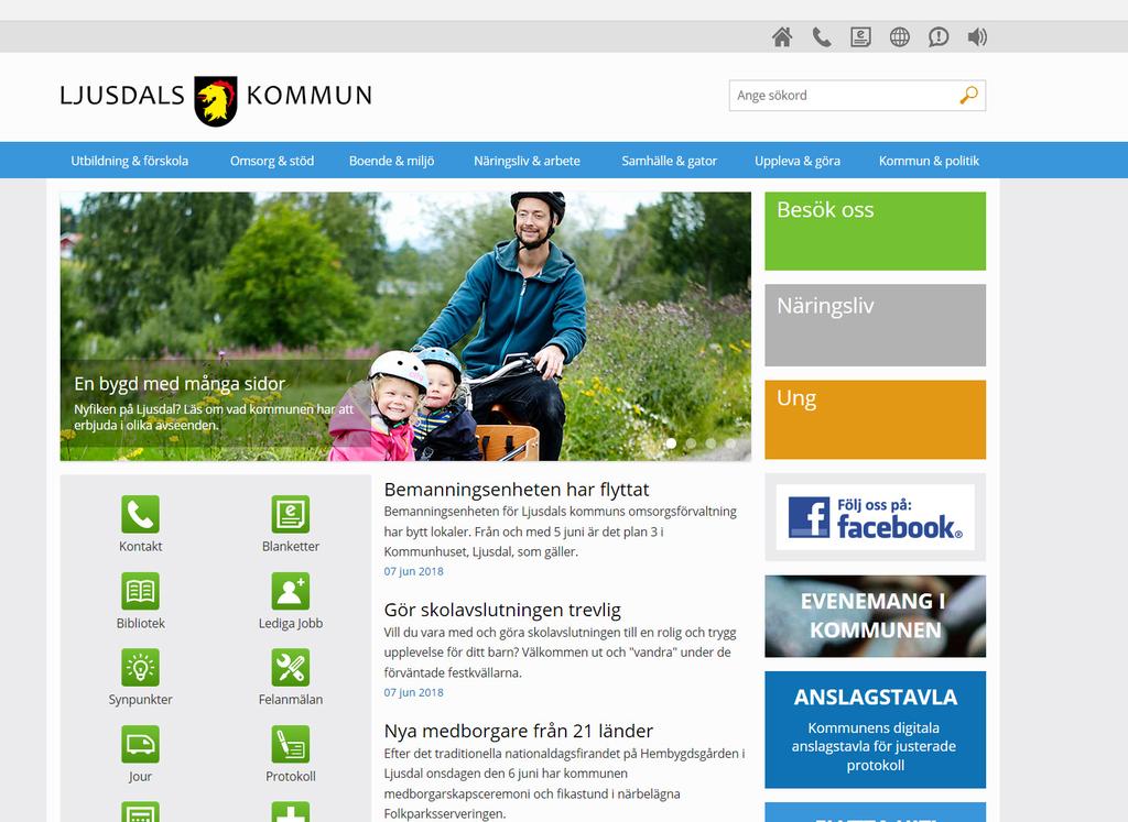Webb www. Ljusdals kommuns webbplats ska vara utformad och strukturerad på ett sätt som är logiskt och användarvänligt. Vi ska följa riktlinjer för tillgänglighet där det är praktiskt möjligt.