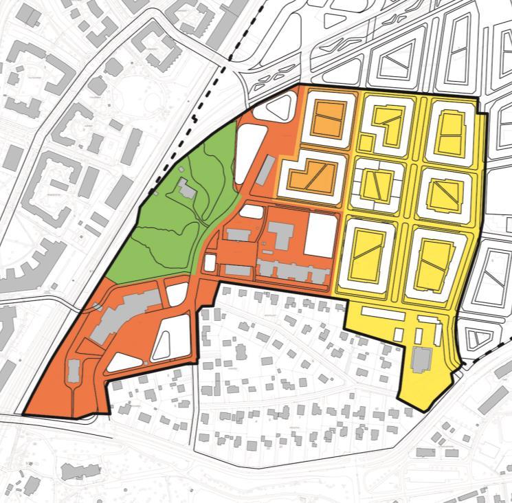 grönstruktur Etappvis utbyggnad (söder till norr) Påbörja stadshuvudgatan norrut