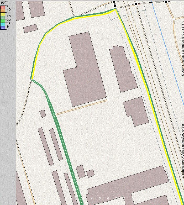 Beräkningarna gäller för den nya bebyggelsens fasader närmast Ebbe Lieberathsgatan, Fredriksdalsgatan och Mölndalsvägen.