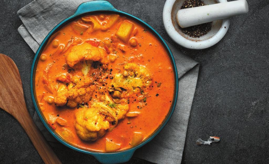 RECEPT 2 25 MIN 562kcal/port. Energi från: Fett 28g Kolhydrater 61g Protein 17g Aloo gobi (Lotta Lundgren) Indisk blomkålsgryta.